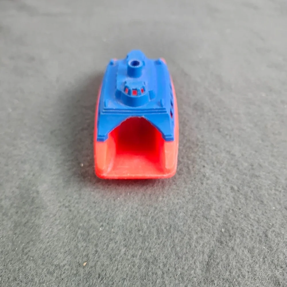 Vintage Plastic Toy Ferry Boat Ship Bath‎ Toy Blue Red